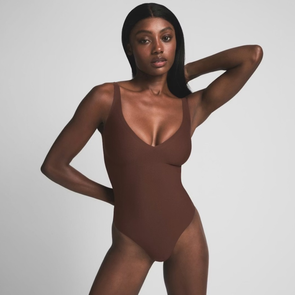 SKIMS Cocoa Plunge Bodysuit